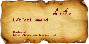 Lóczi Amand névjegykártya